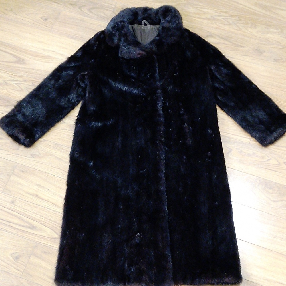 Black mink fur coat